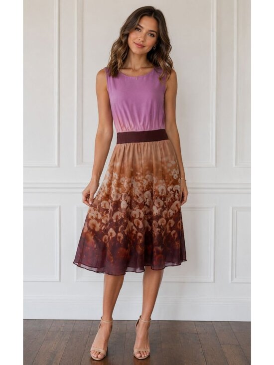 Ted Baker Dresses & Skirts - Ted Baker Knee Length Sleeveless Boat Neckline Dandelion Ombre Dress Size 2